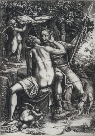 Venus and Adonis by Giorgio Ghisi